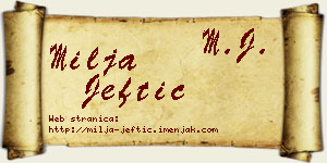 Milja Jeftić vizit kartica